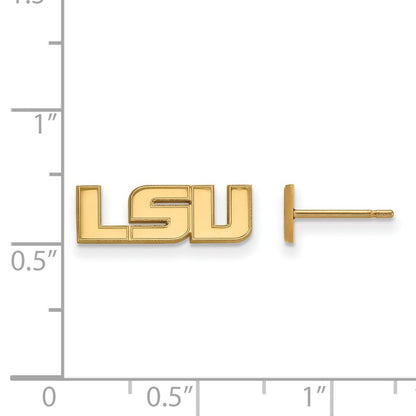 Gold Plated Sterling Silver Logoart Louisiana State University L S U Extra Small Post Earrings