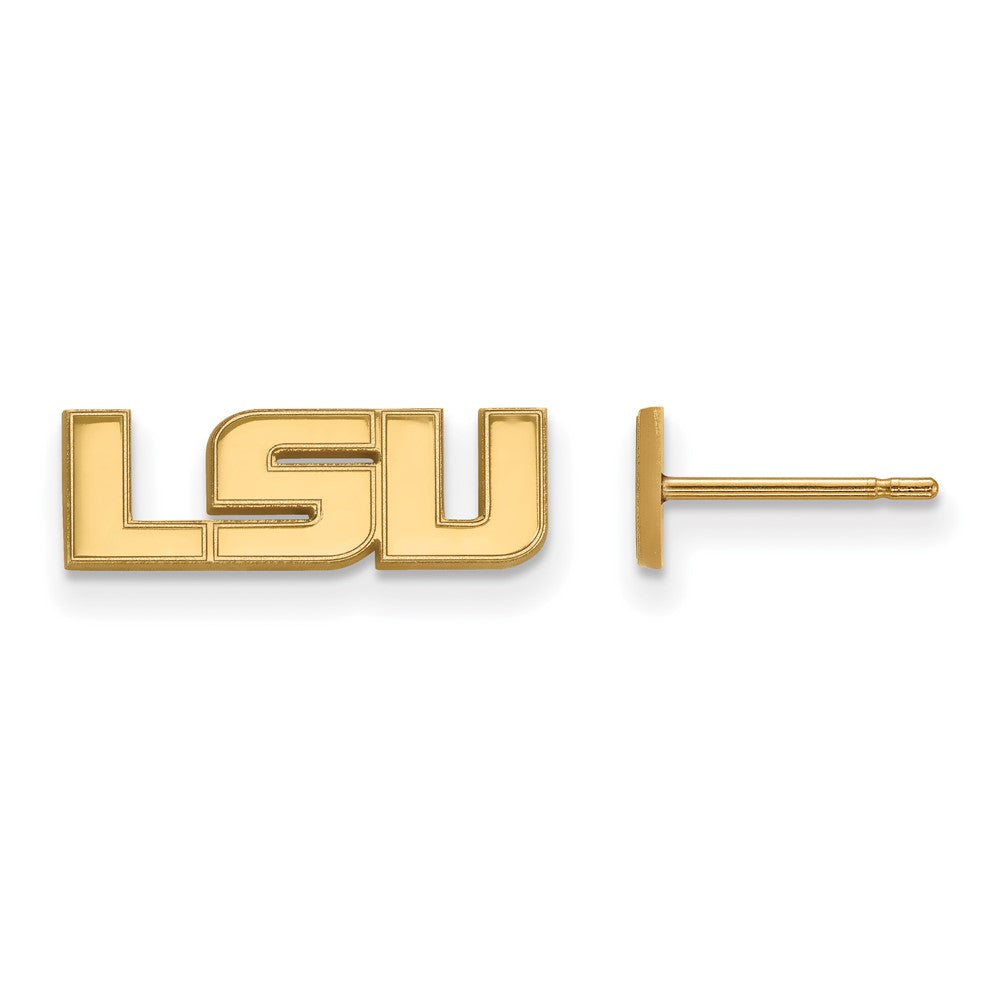 Gold Plated Sterling Silver Logoart Louisiana State University L S U Extra Small Post Earrings