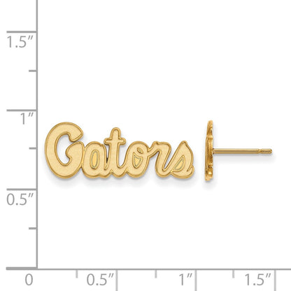 14K Yellow Gold Logoart University Of Florida Gators Script Extra Small Post Earrings