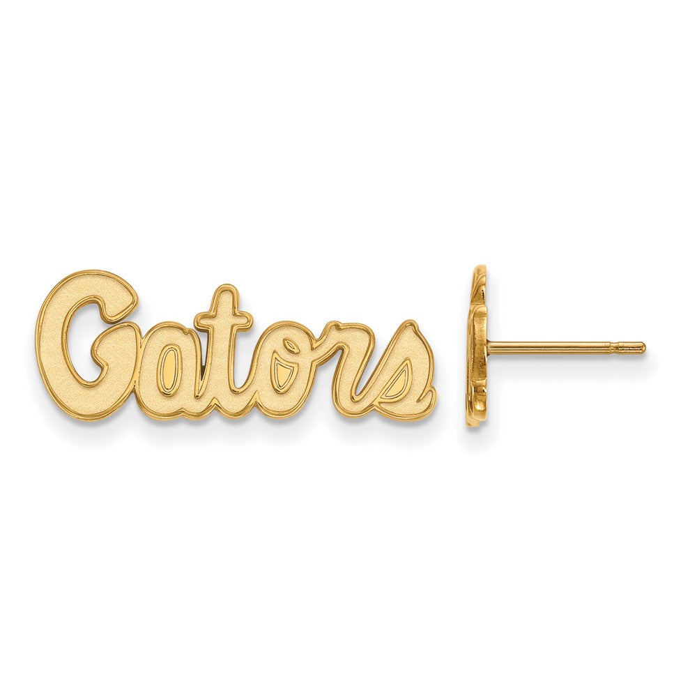 Gold Plated Sterling Silver Logoart University Of Florida Gators Script Extra Small Post Earrings