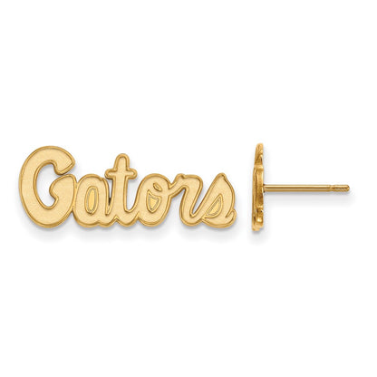 Gold Plated Sterling Silver Logoart University Of Florida Gators Script Extra Small Post Earrings