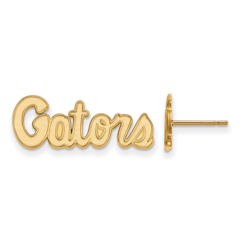 Gold Plated Sterling Silver Logoart University Of Florida Gators Script Extra Small Post Earrings