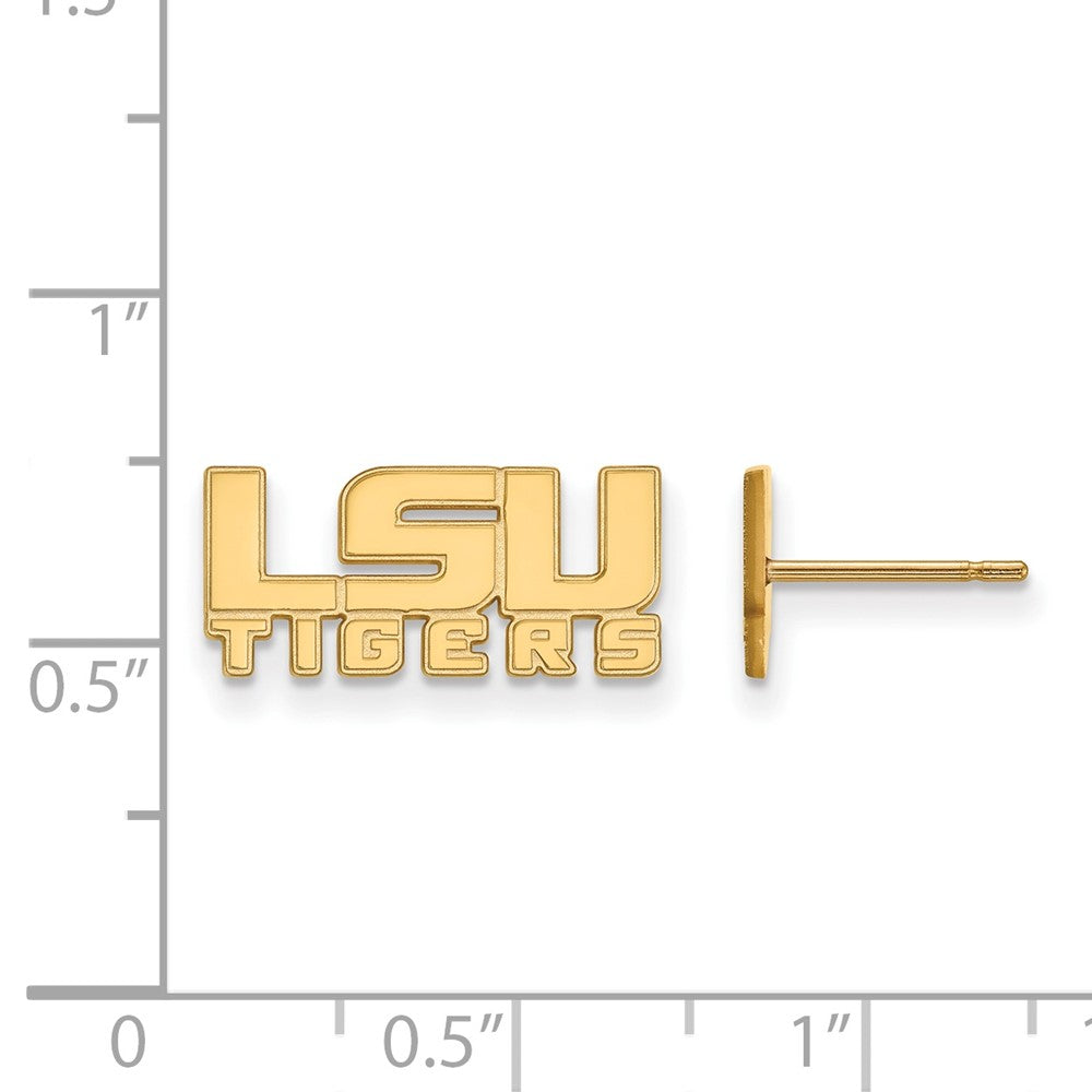 10K Yellow Gold Logoart Louisiana State University L S U Tigers Extra Small Post Earrings