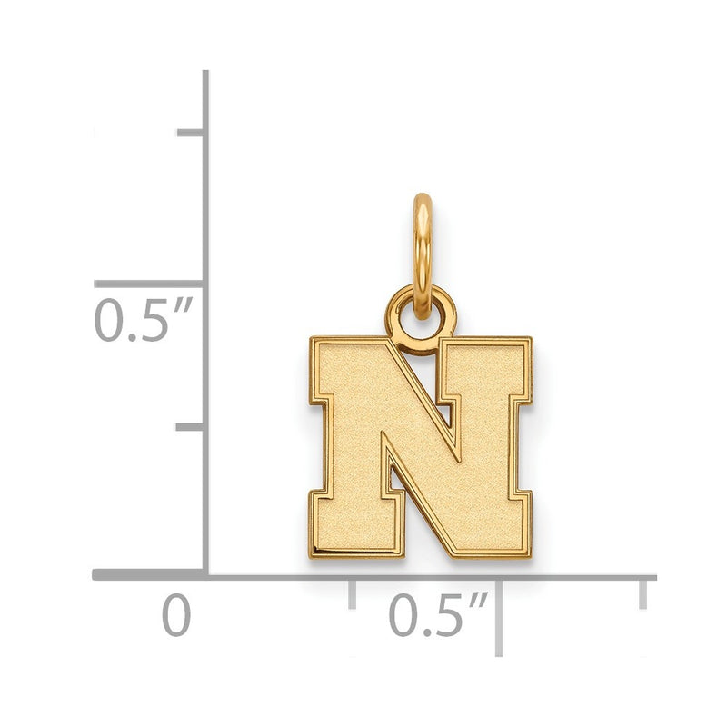 10K Yellow Gold Logoart University Of Nebraska Letter N Extra Small Pendant