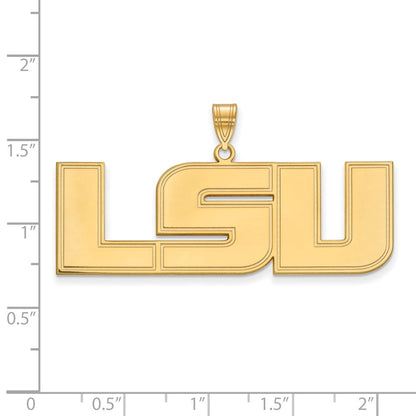 Gold Plated Sterling Silver Logoart Louisiana State University L S U Extra Large Pendant