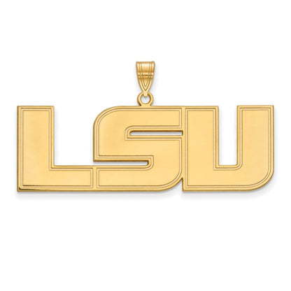 Gold Plated Sterling Silver Logoart Louisiana State University L S U Extra Large Pendant