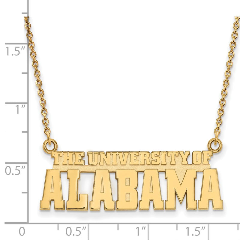 10K Yellow Gold Logoart The University Of Alabama Large Pendant 18 Inch Necklace