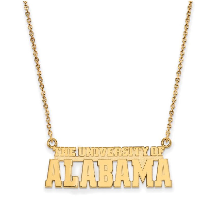 10K Yellow Gold Logoart The University Of Alabama Large Pendant 18 Inch Necklace