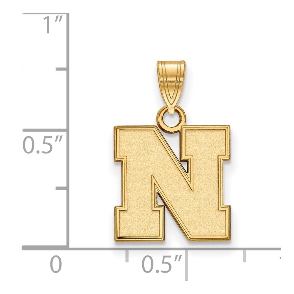 14K Yellow Gold Logoart University Of Nebraska Letter N Small Pendant