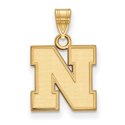 14K Yellow Gold Logoart University Of Nebraska Letter N Small Pendant