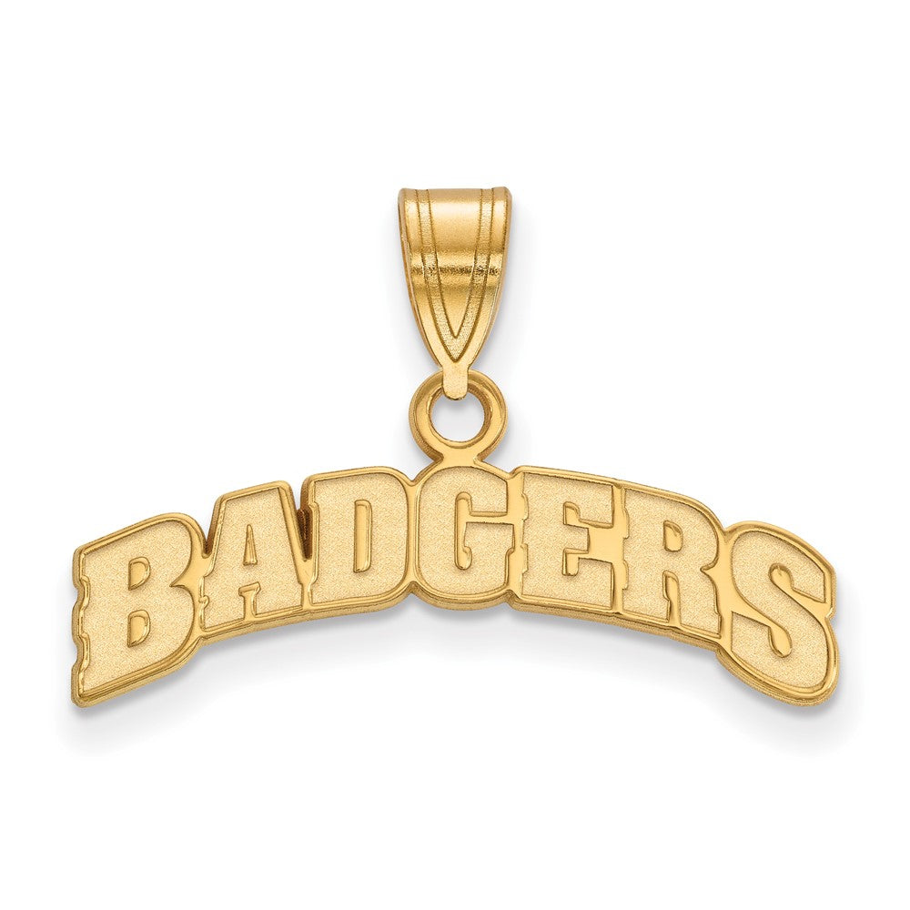 Gold Plated Sterling Silver Logoart University Of Wisconsin Badgers Medium Pendant
