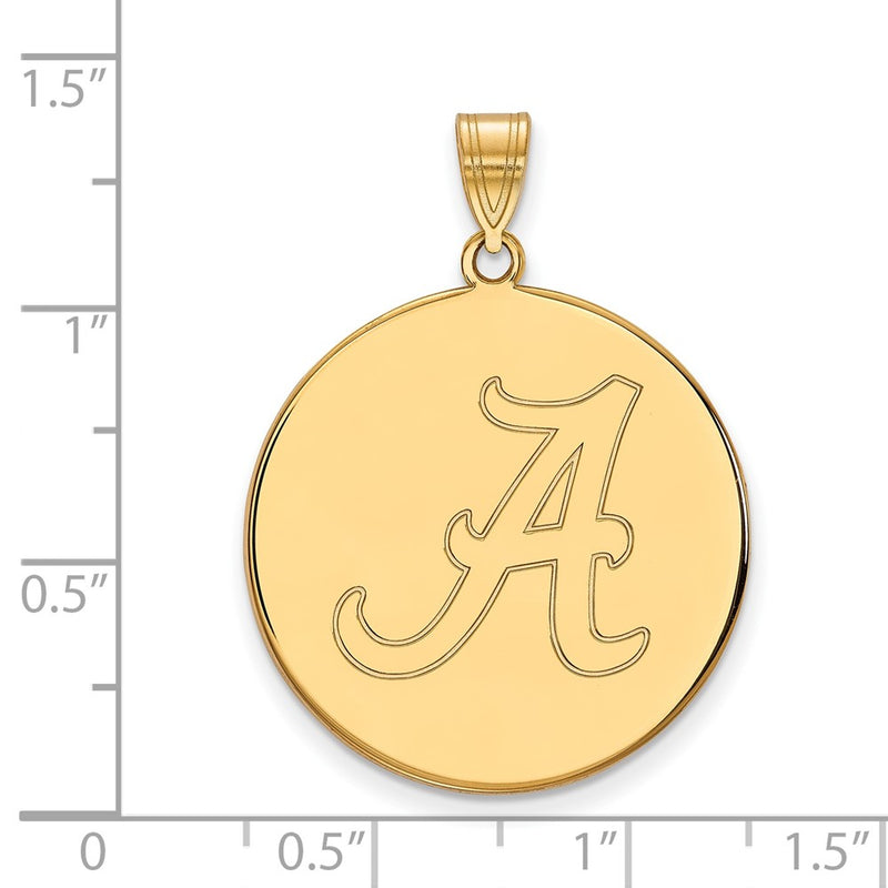 10K Yellow Gold Logoart University Of Alabama Letter A Extra Large Disc Pendant