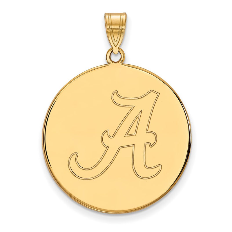 10K Yellow Gold Logoart University Of Alabama Letter A Extra Large Disc Pendant