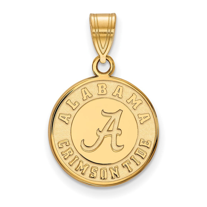 10K Yellow Gold Logoart University Of Alabama Crimson Tide Medium Disc Pendant