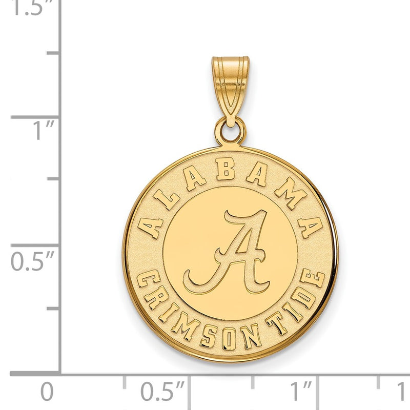 10K Yellow Gold Logoart University Of Alabama Crimson Tide Large Disc Pendant