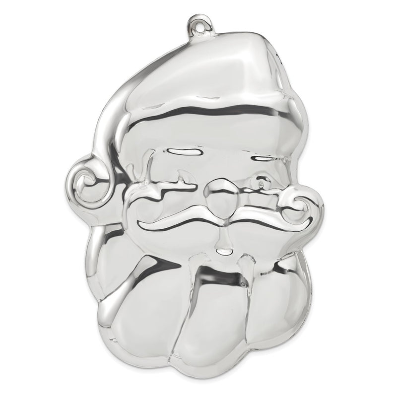 Sterling Silver Polished Hollow Santa Ornament