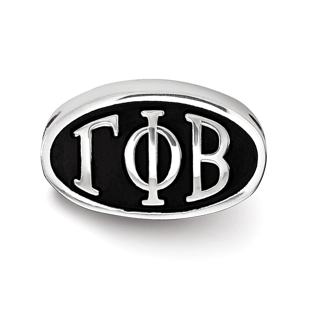 Sterling Silver Logoart Gamma Phi Beta Oval Greek Letters Bead