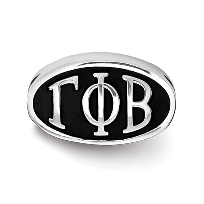 Sterling Silver Logoart Gamma Phi Beta Oval Greek Letters Bead