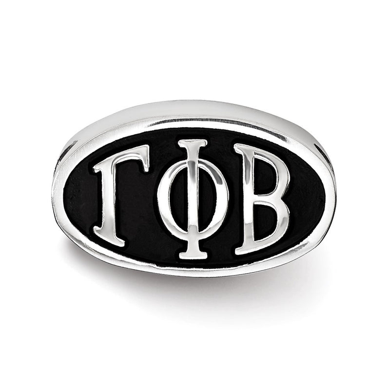 Sterling Silver Logoart Gamma Phi Beta Oval Greek Letters Bead