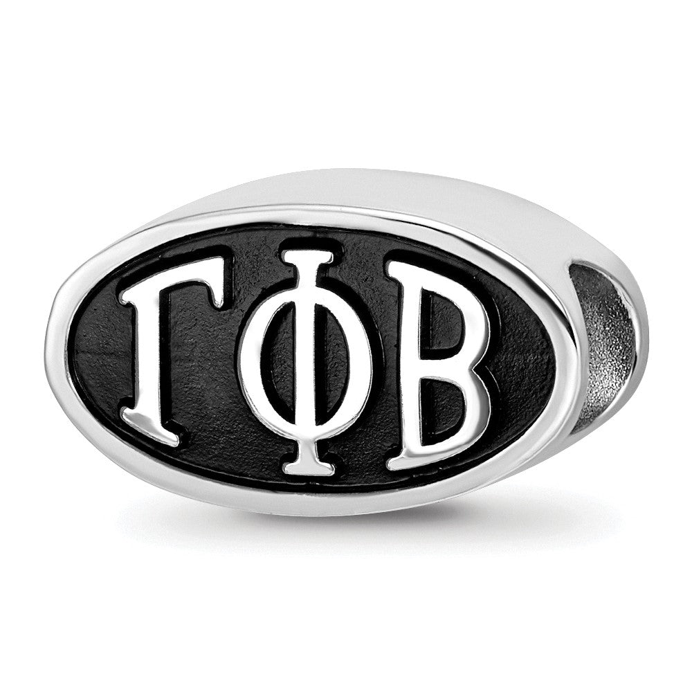 Sterling Silver Logoart Gamma Phi Beta Oval Greek Letters Bead