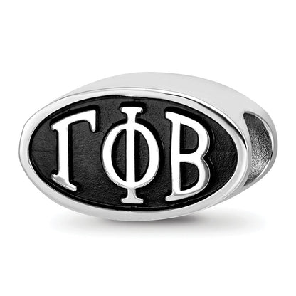 Sterling Silver Logoart Gamma Phi Beta Oval Greek Letters Bead