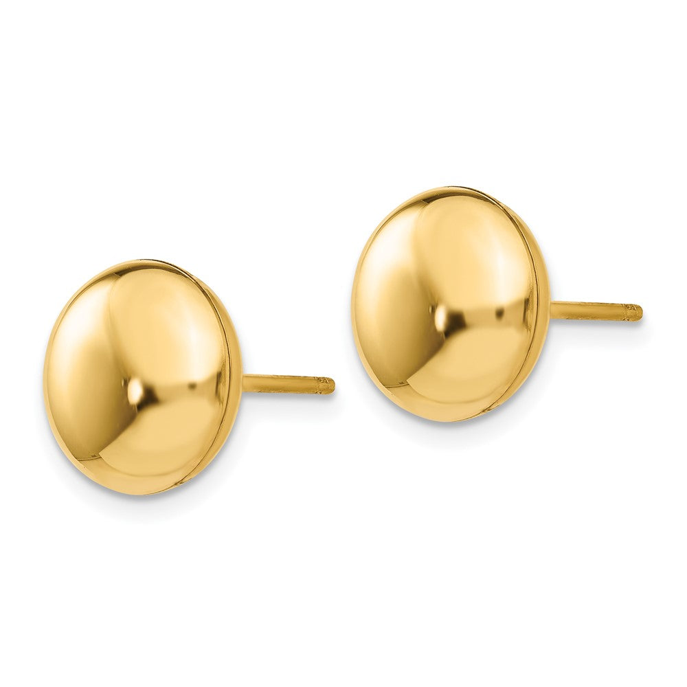 14K Yellow Gold Polished 10.5mm Button Post Earrings