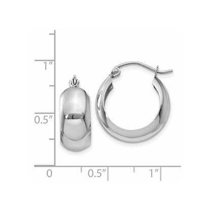 14K White Gold Fancy Hoop Earrings