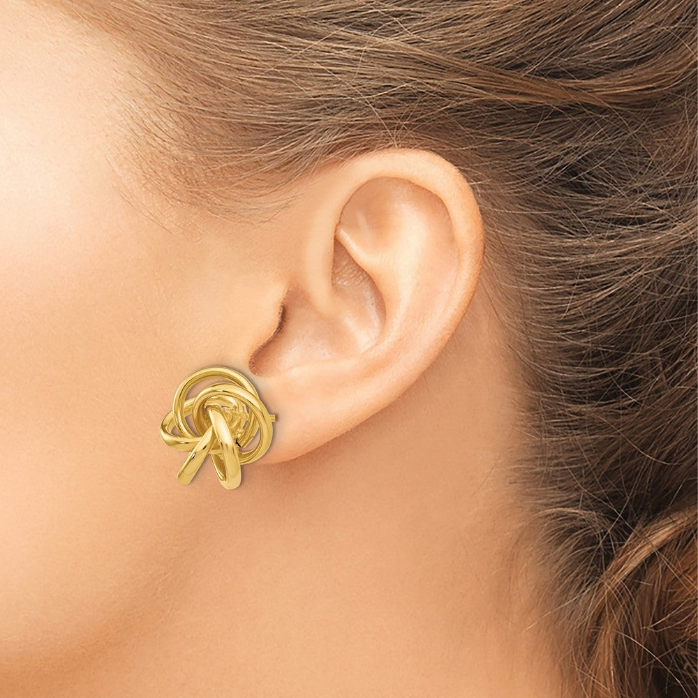 14K Yellow Gold Love Knot Earrings