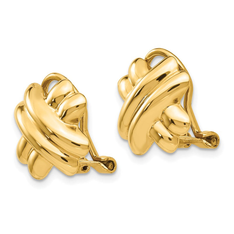14K Yellow Gold Non Pierced X Earrings