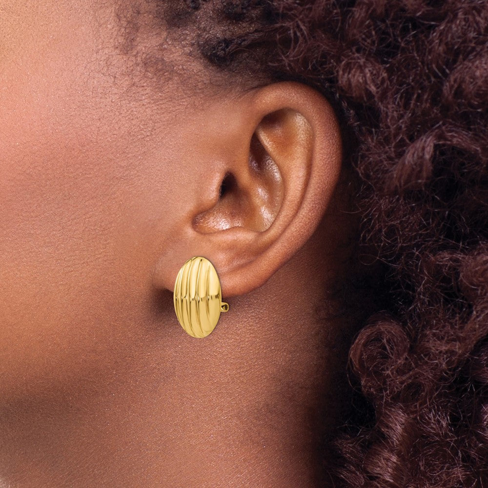 14K Yellow Gold Non Pierced Fancy Earrings