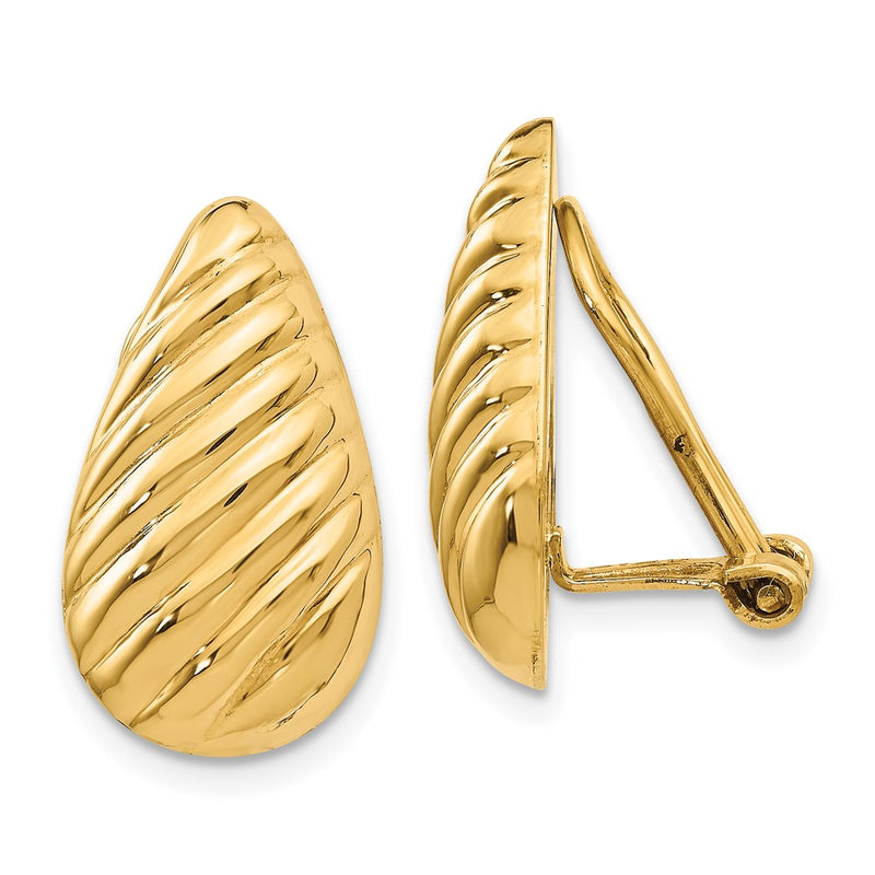 14K Yellow Gold Non Pierced Fancy Earrings