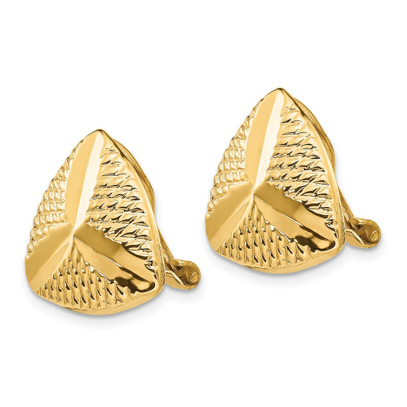 14K Yellow Gold Non Pierced Fancy Earrings
