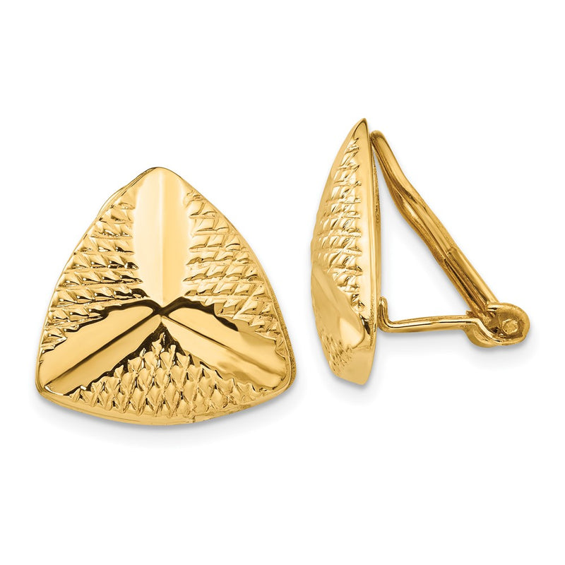 14K Yellow Gold Non Pierced Fancy Earrings