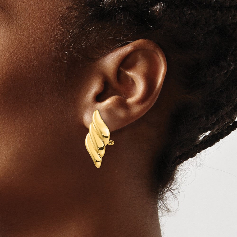 14K Yellow Gold Non Pierced Fancy Earrings