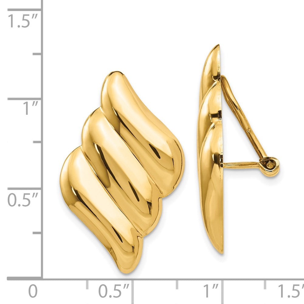 14K Yellow Gold Non Pierced Fancy Earrings