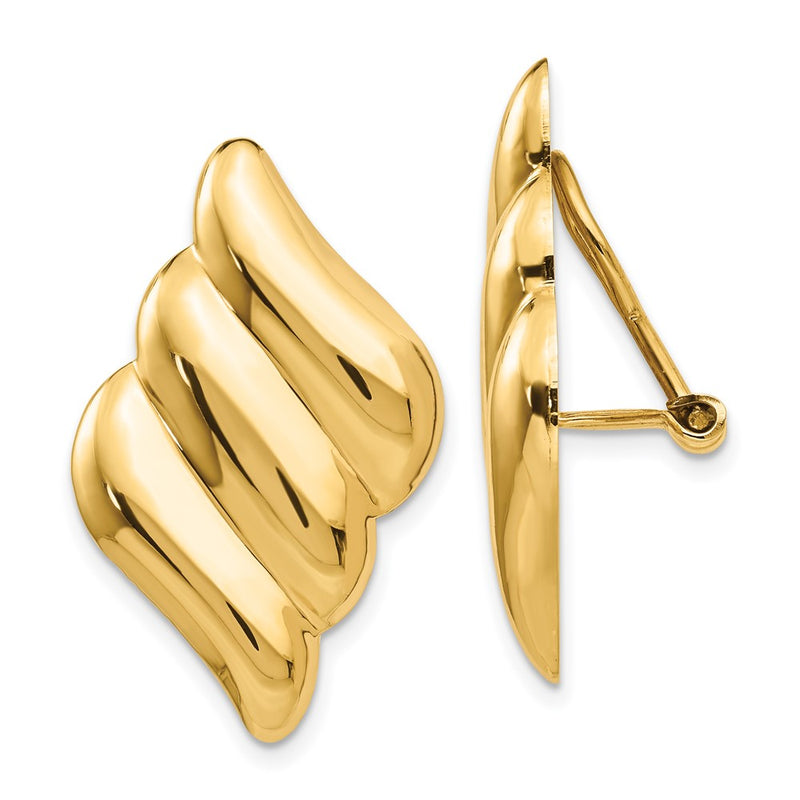 14K Yellow Gold Non Pierced Fancy Earrings