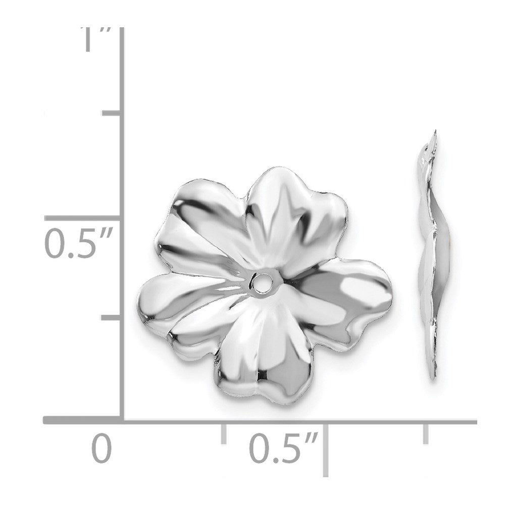 14K White Gold Floral Earring Jackets