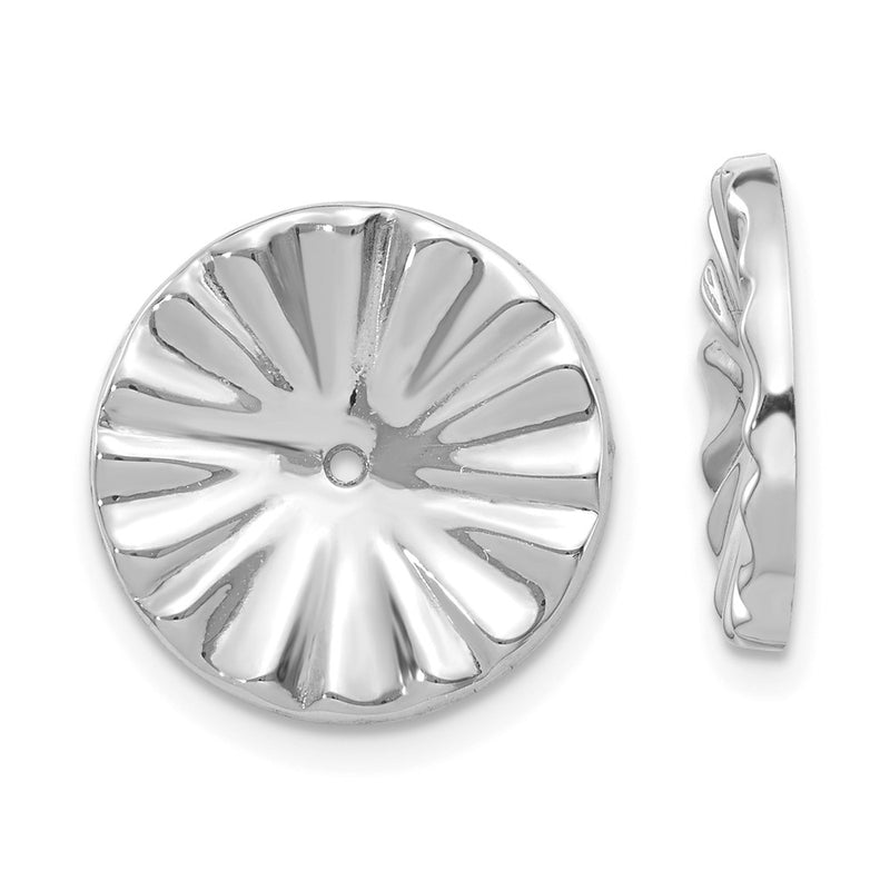 14K White Gold Fancy Earring Jackets