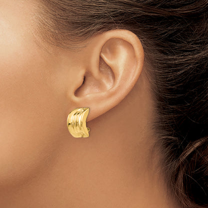 14K Yellow Gold Omega Clip Non Pierced Earrings