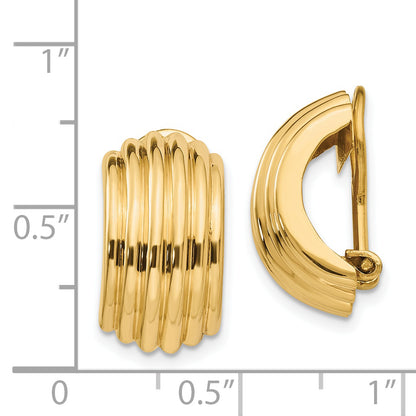 14K Yellow Gold Omega Clip Non Pierced Earrings