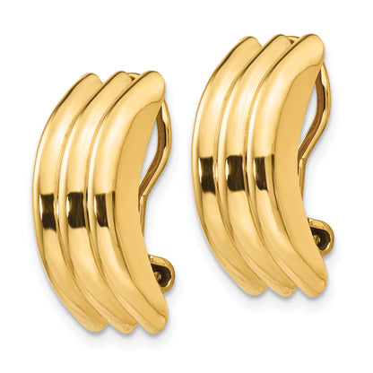 14K Yellow Gold Omega Clip Non Pierced Earrings