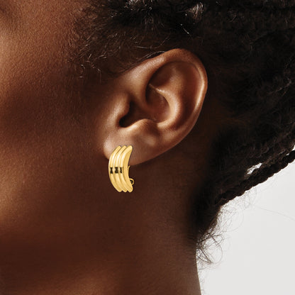 14K Yellow Gold Omega Clip Non Pierced Earrings