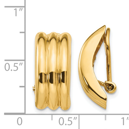 14K Yellow Gold Omega Clip Non Pierced Earrings