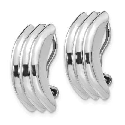 14K White Gold Omega Clip Non Pierced Earrings