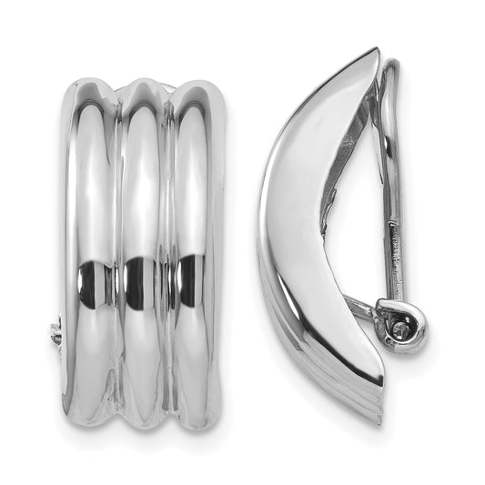 14K White Gold Omega Clip Non Pierced Earrings