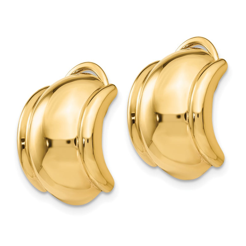 14K Yellow Gold Omega Clip Non Pierced Earrings
