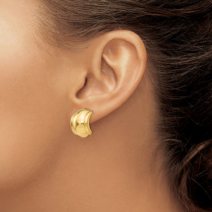 14K Yellow Gold Omega Clip Non Pierced Earrings