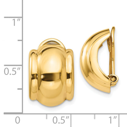 14K Yellow Gold Omega Clip Non Pierced Earrings