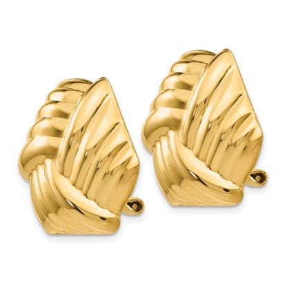 14K Yellow Gold Omega Clip Non Pierced Earrings