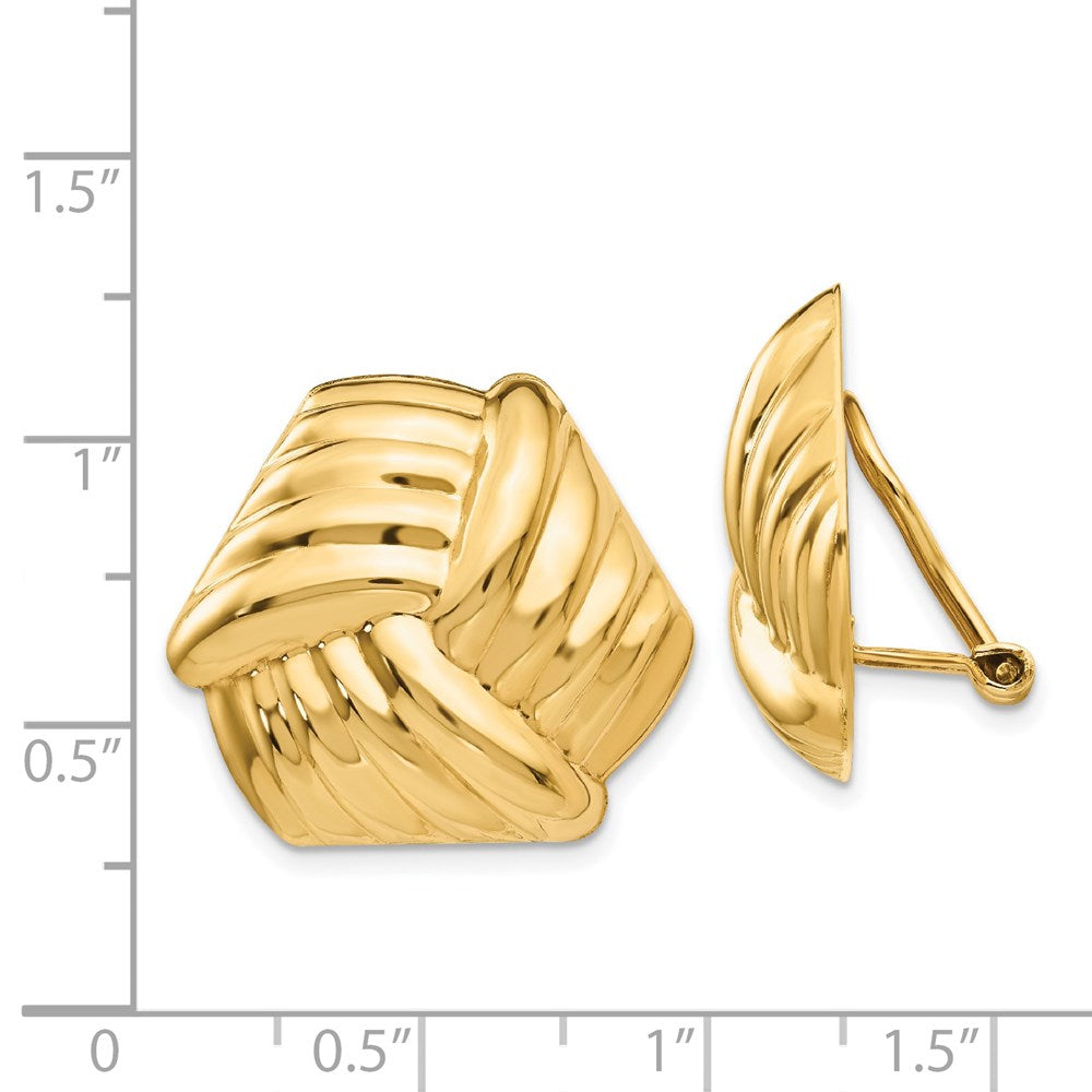 14K Yellow Gold Omega Clip Non Pierced Earrings